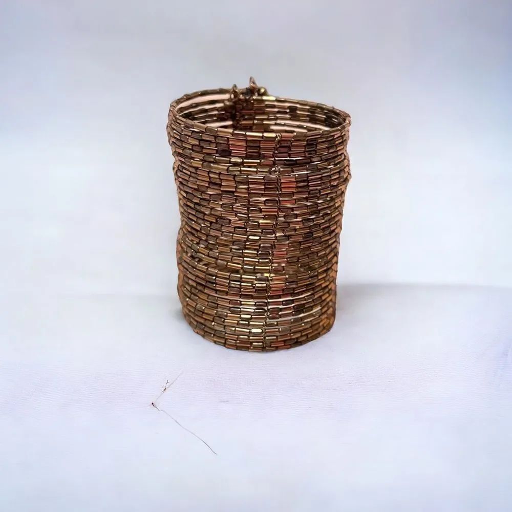 💎2/$30💎 Stephan & CO Bronze Beaded 3.25 Inches Thick Cuff Bracelet